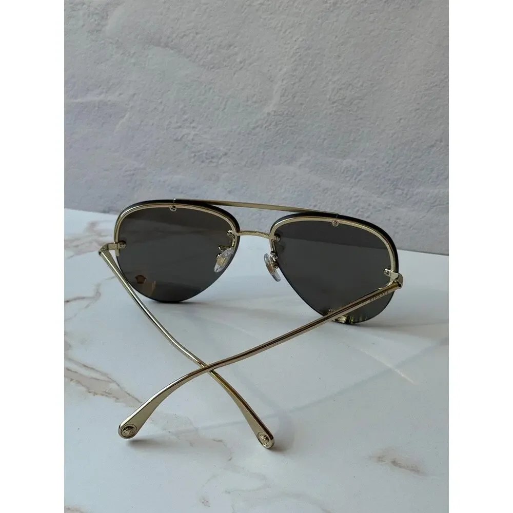 NEW Versace VE2231 Silver Mirror Medusa Aviator Sunglasses